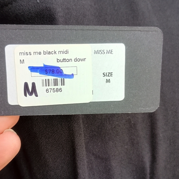 NWT Miss Me Elegant Black Button-Down Dress_Med - Picture 7 of 7